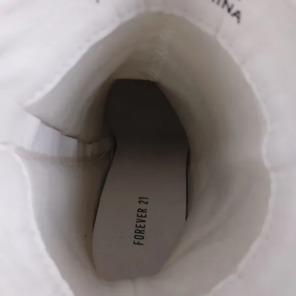 Forever 21 Boots 70s Go Go Style White Retro Women's Size 5.5 - Picture 10 of 13